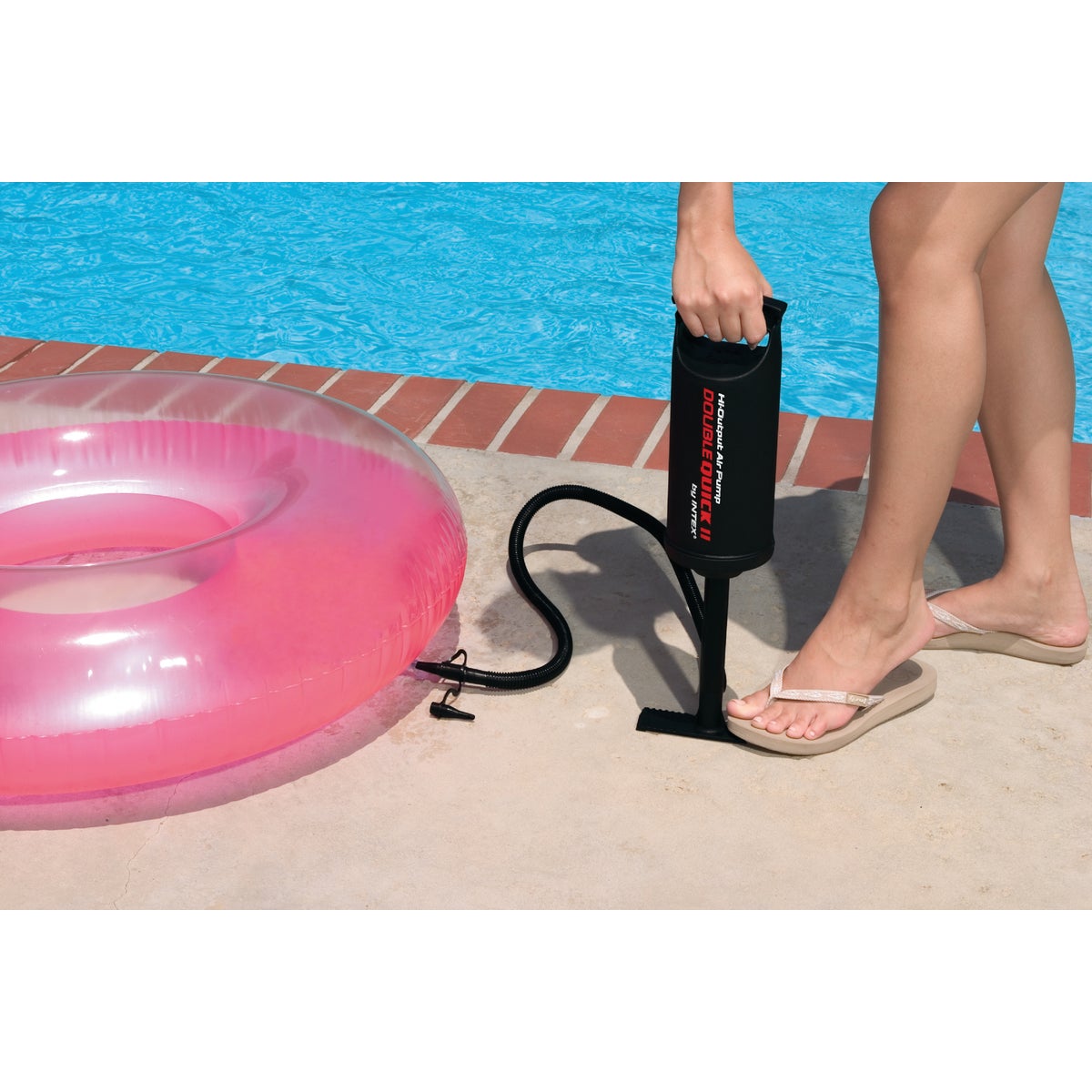 Intex High Output Air Hand Pump, 14 In., 3 Nozzles Included Image 2