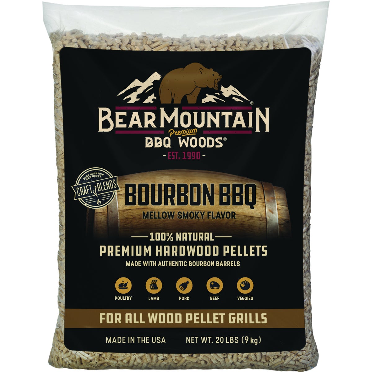 Bear Mountain BBQ Premium Woods 20 Lb. Bourbon Hardwood Pellet