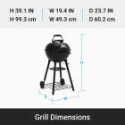 Broil King 18 In. Basic Kettle Charcoal Grill, Black Image 3