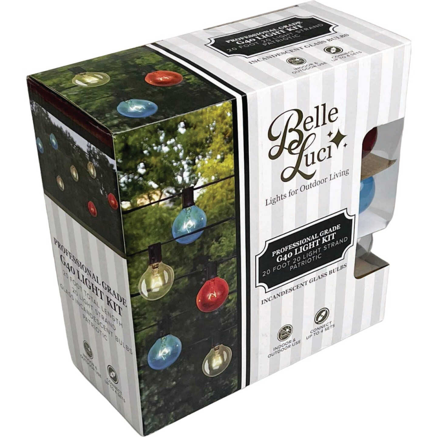 Holiday Bright Lights Belle Luci 20-Bulb G40 Patriotic Incandescent Light Kit Image 1