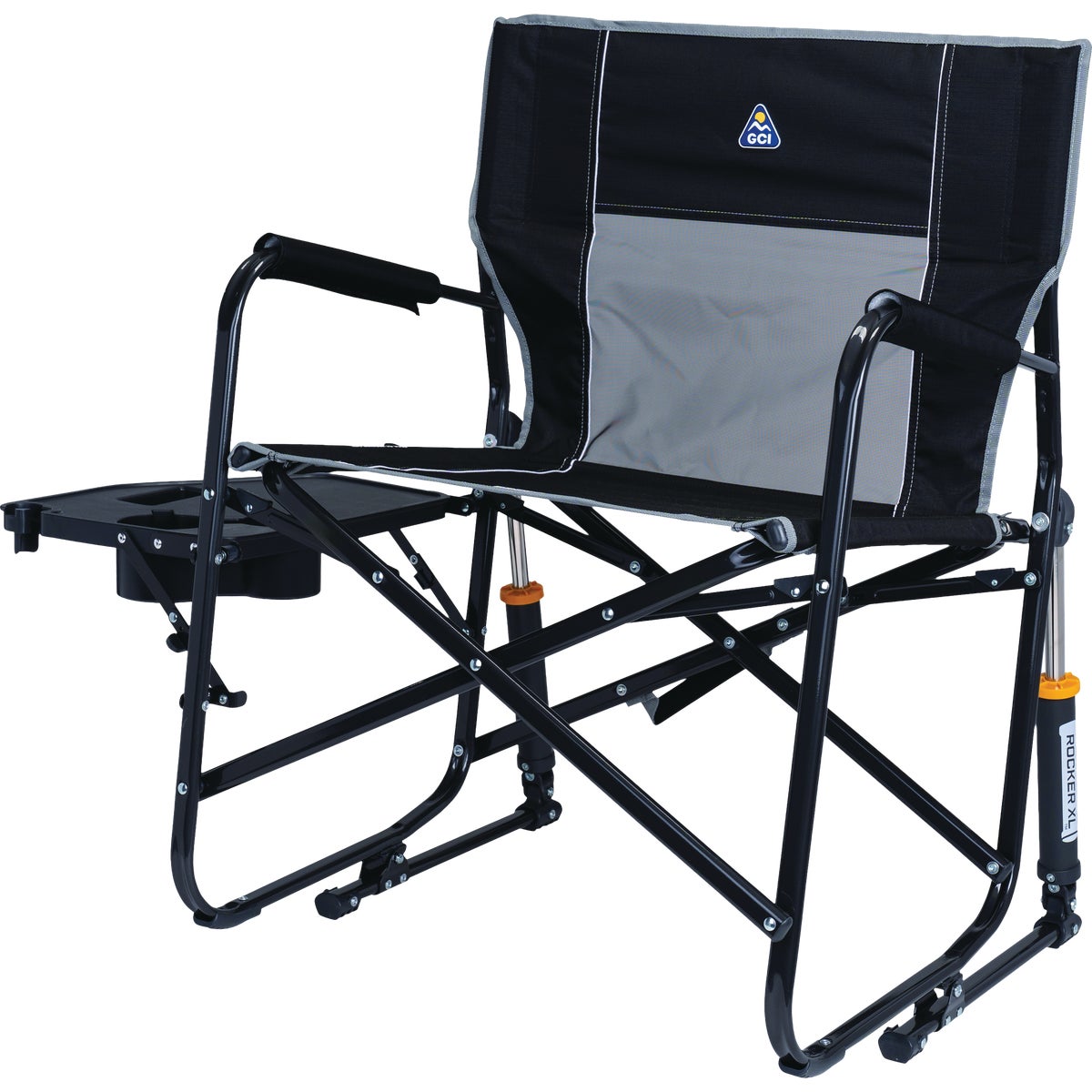 GCI Outdoor Freestyle Black XL Folding Rocker with Side Table