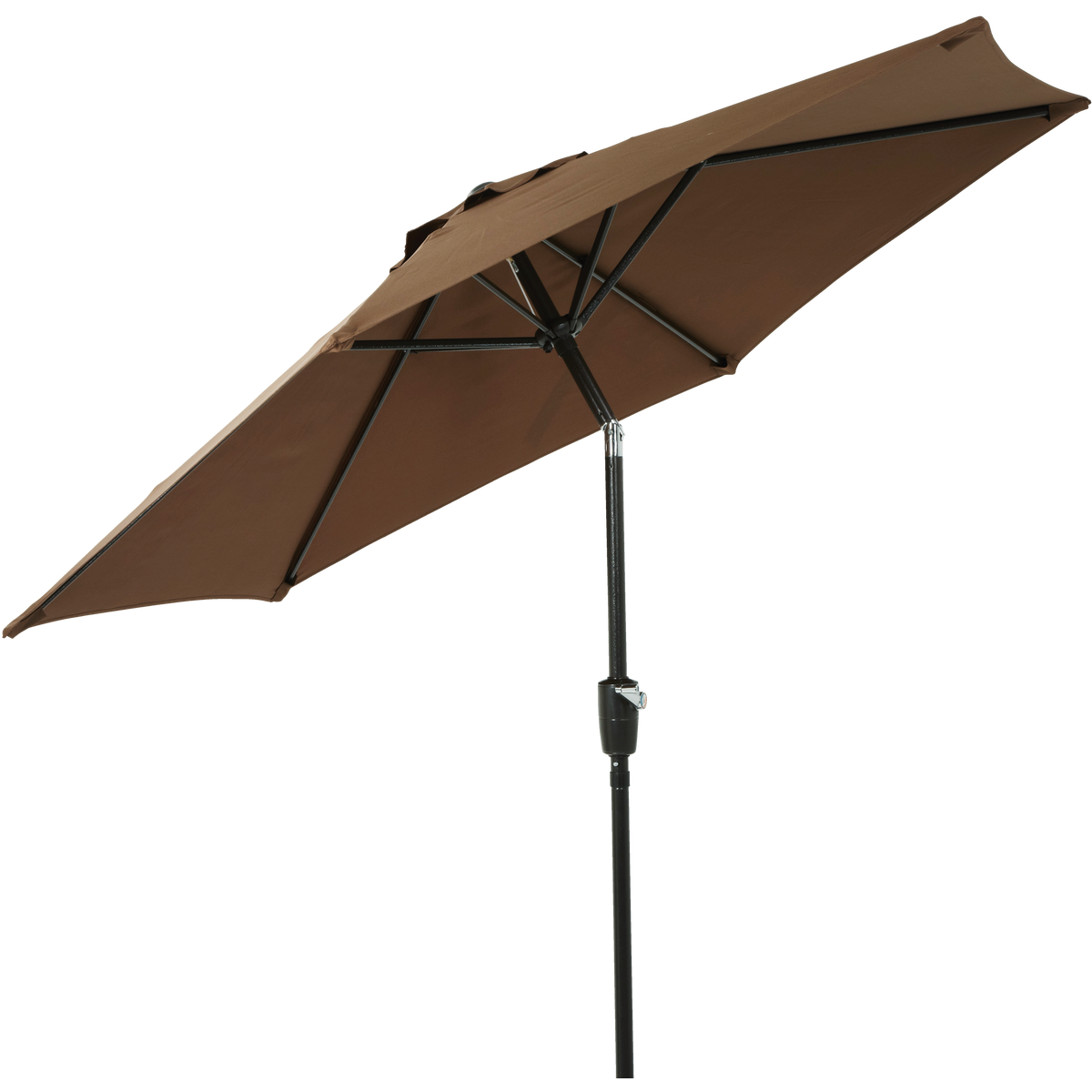 Outdoor Expressions 7.5 Ft. Aluminum Tilt/Crank Brown Patio Umbrella Image 2