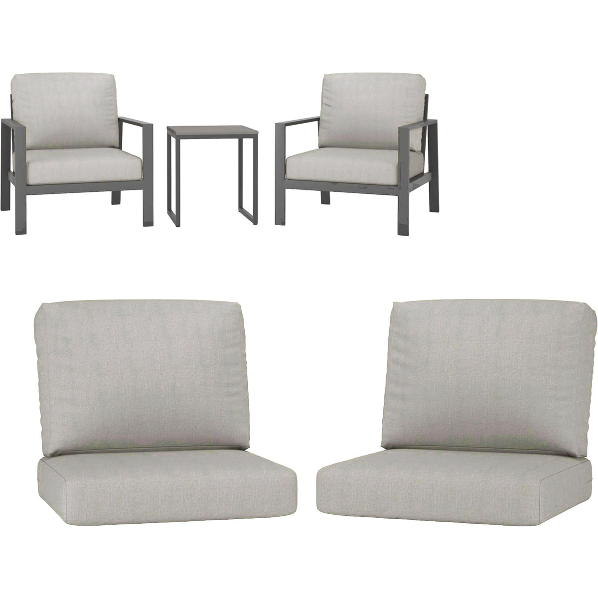 Northcape International Rockton Gray Polyester Chair Cushion Set Image 2
