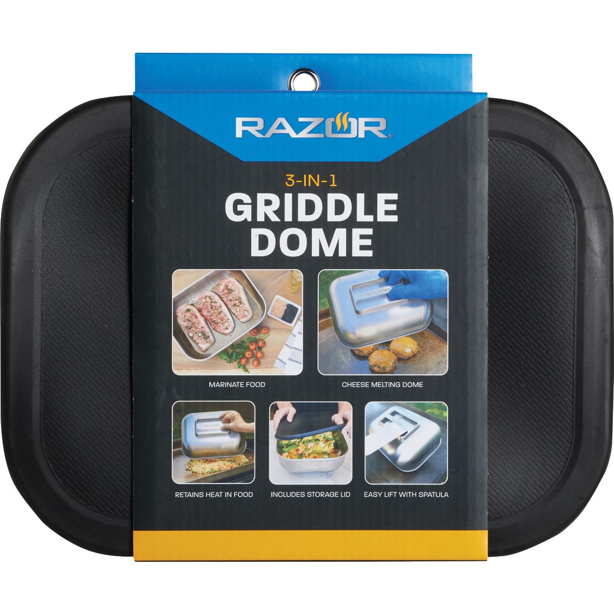 Mr. Bar-B-Q Razor 11.496 In. W. x 3.9 In. L. 3-In-1 Griddle Dome Image 2