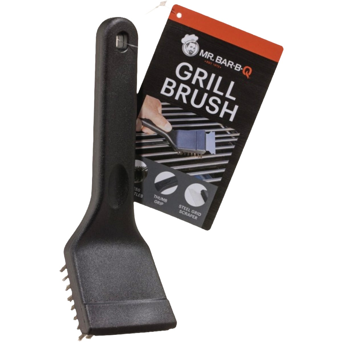Mr. Bar-B-Q Small Plastic Handle CSA Grill Brush Image 3