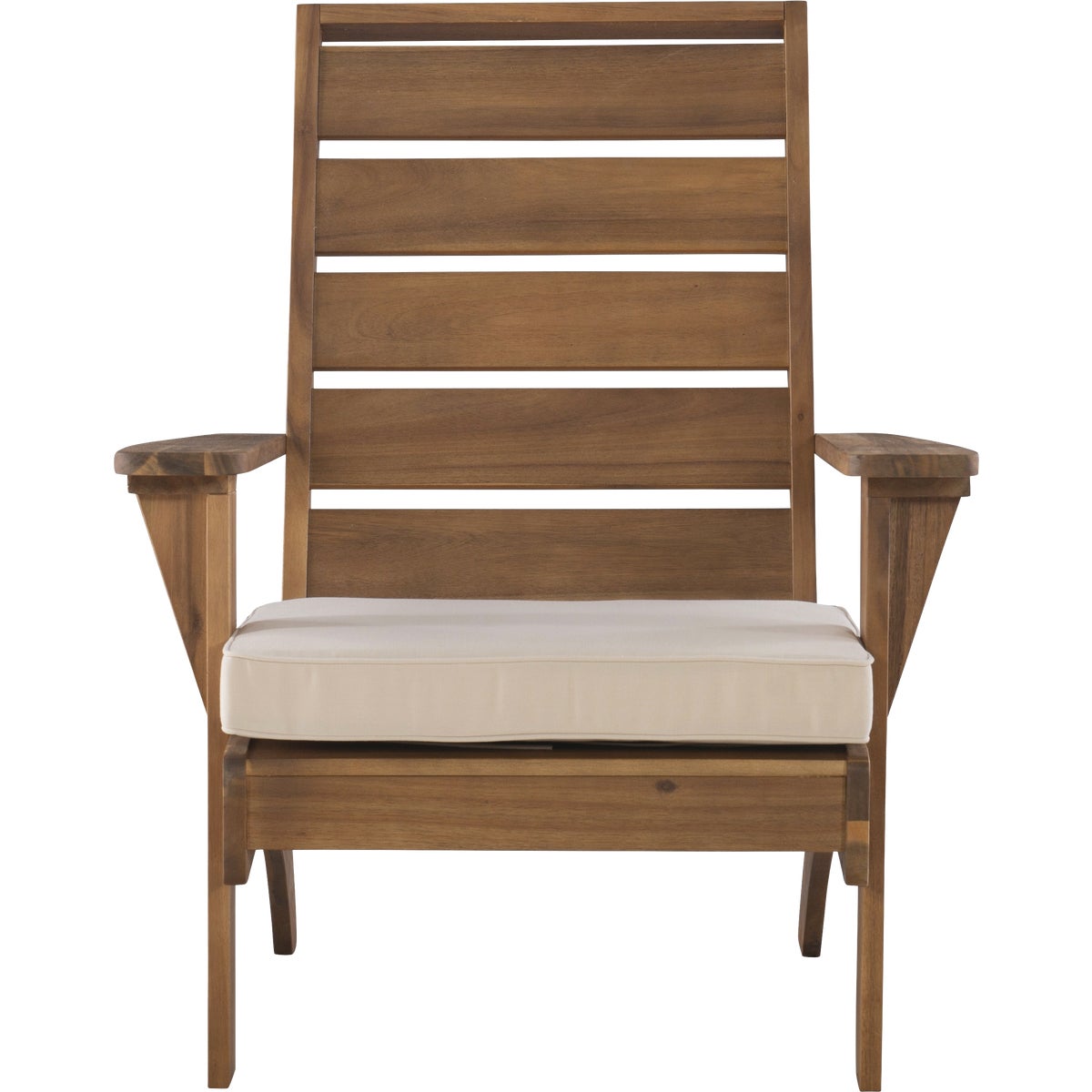 Linon Nantucket Natural Finish Wood Chair with Beige Cushion Image 5