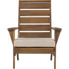 Linon Nantucket Natural Finish Wood Chair with Beige Cushion Image 5