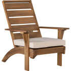 Linon Nantucket Natural Finish Wood Chair with Beige Cushion Image 1