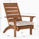 Linon Nantucket Natural Finish Wood Chair with Beige Cushion Image 2