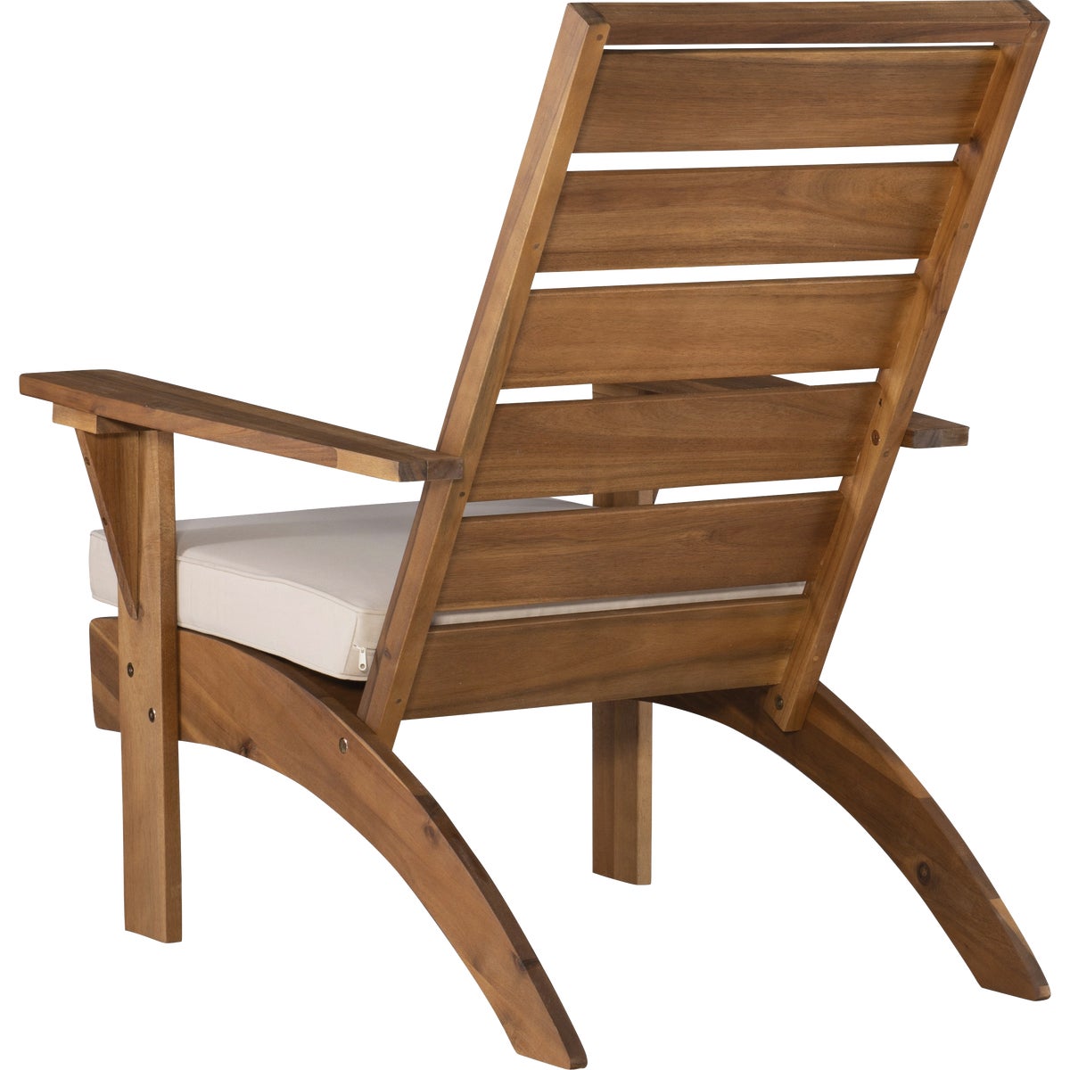 Linon Nantucket Natural Finish Wood Chair with Beige Cushion Image 6