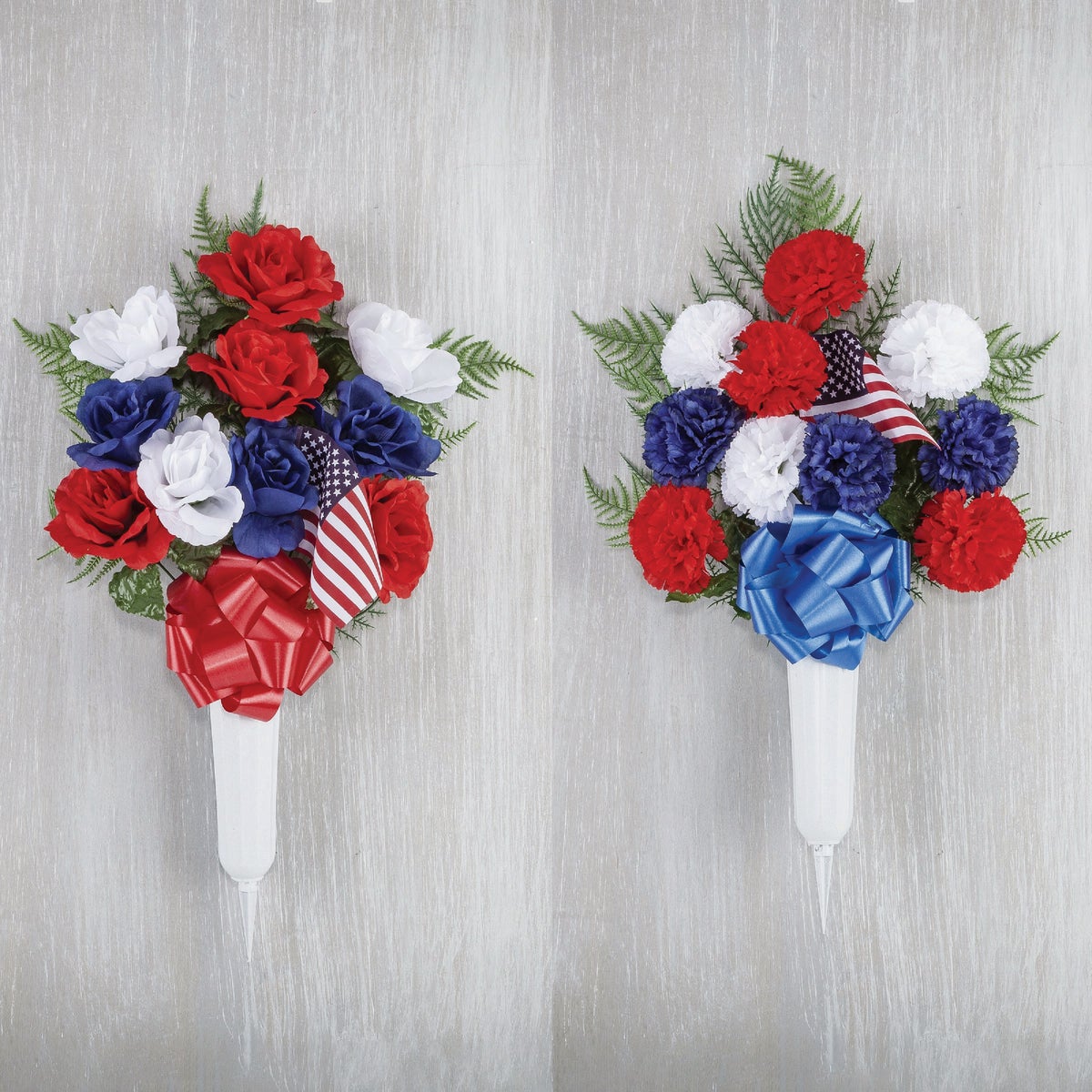 Gerson 26 In. American Flag Memorial Vase Display Image 1