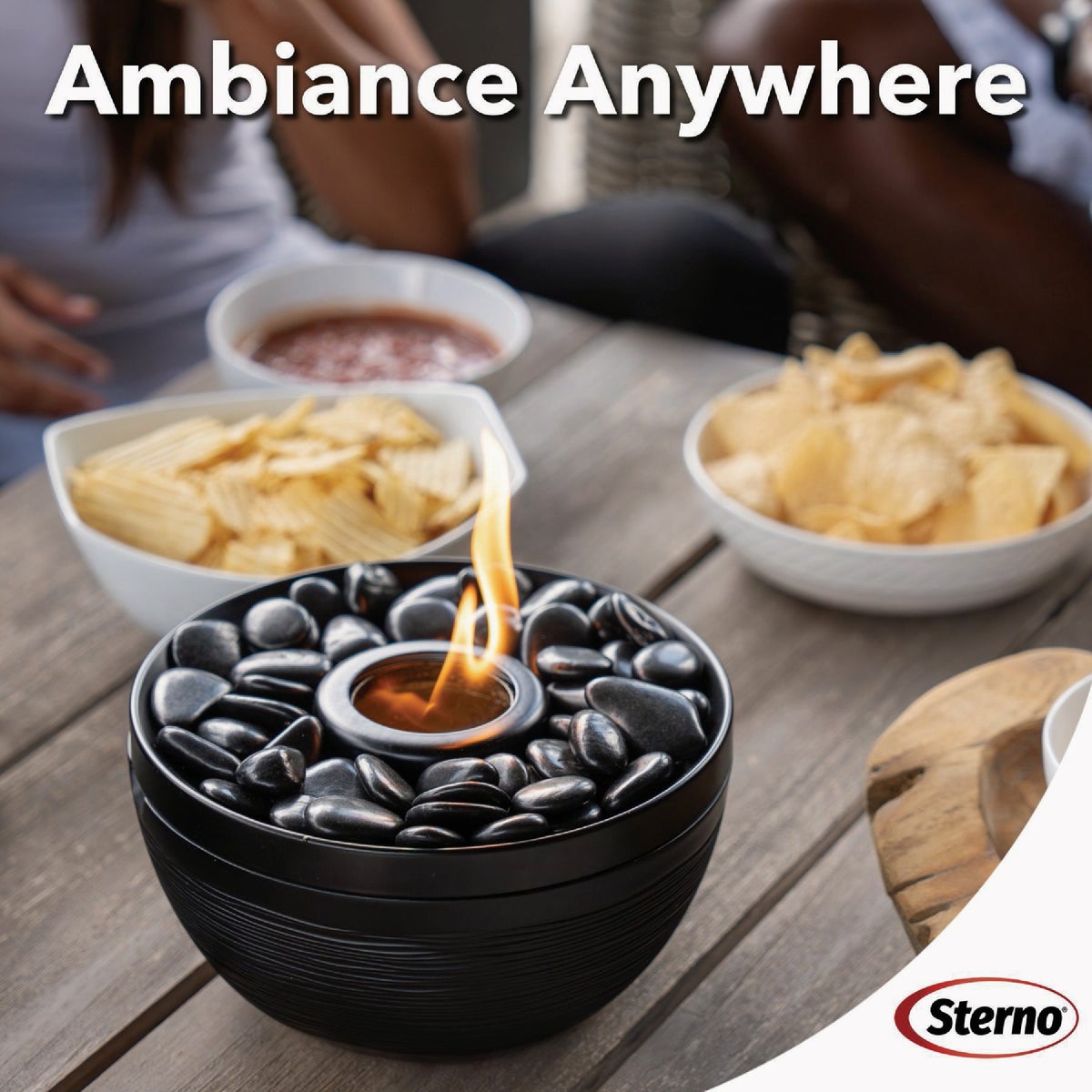 Sterno Medium Onyx with Black Lid Tabletop Fire Pit Image 4