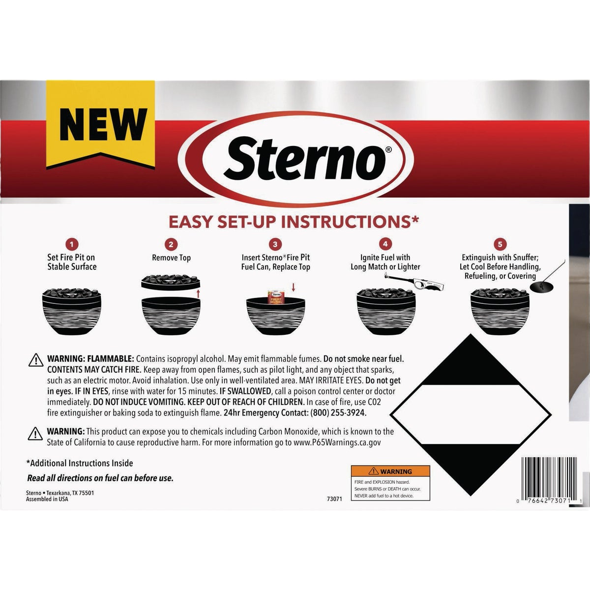 Sterno Medium Onyx with Black Lid Tabletop Fire Pit Image 7