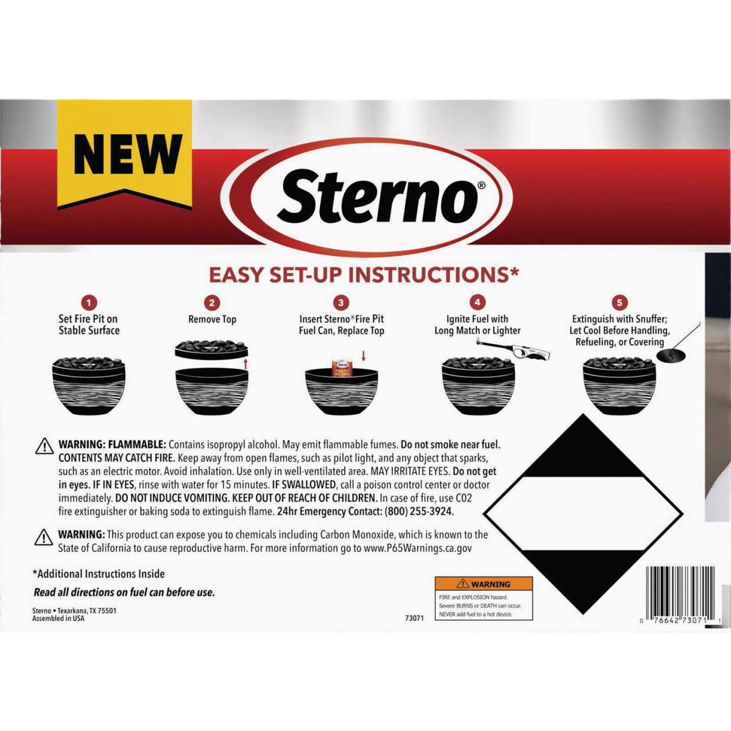 Sterno Medium Onyx with Black Lid Tabletop Fire Pit Image 7
