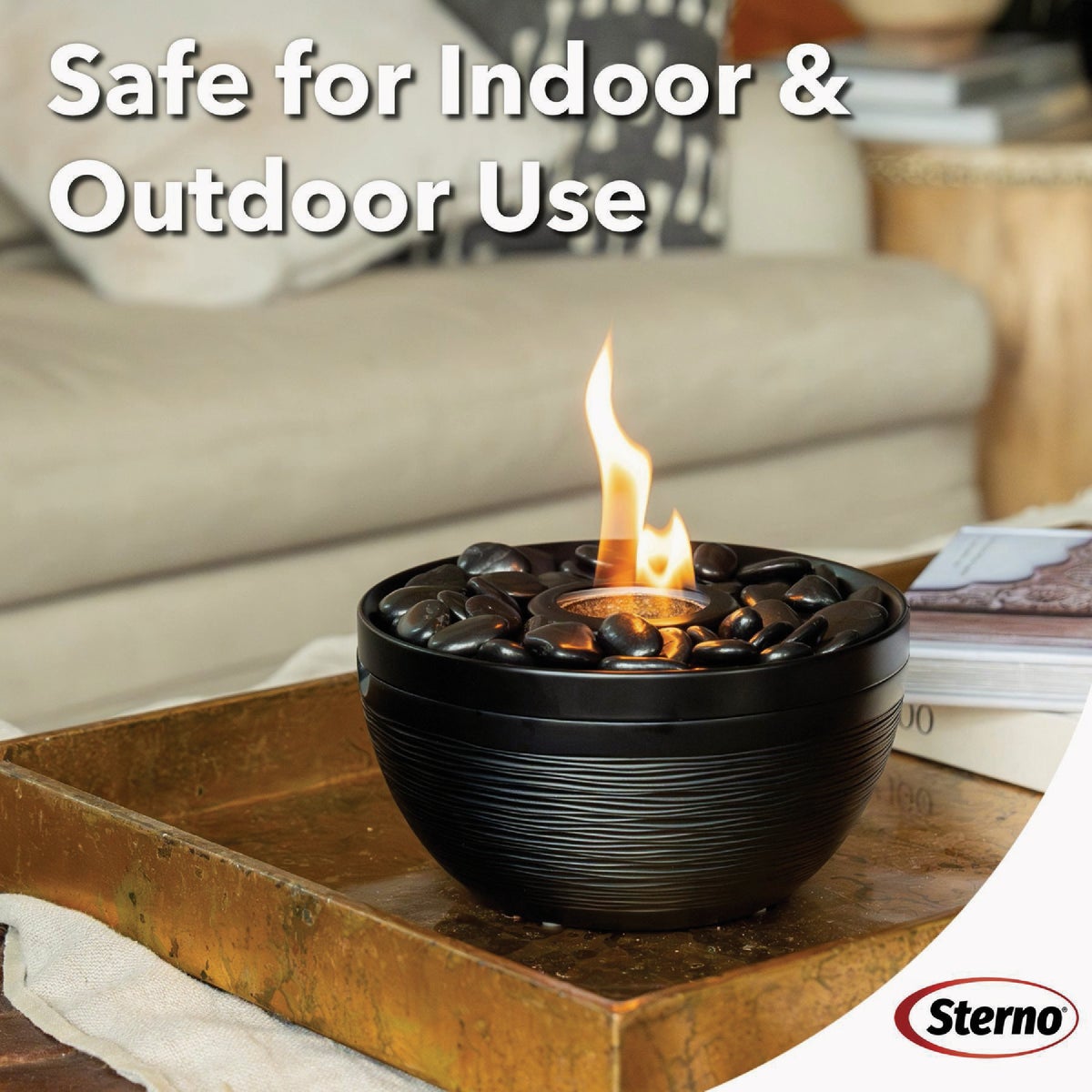 Sterno Medium Onyx with Black Lid Tabletop Fire Pit Image 3