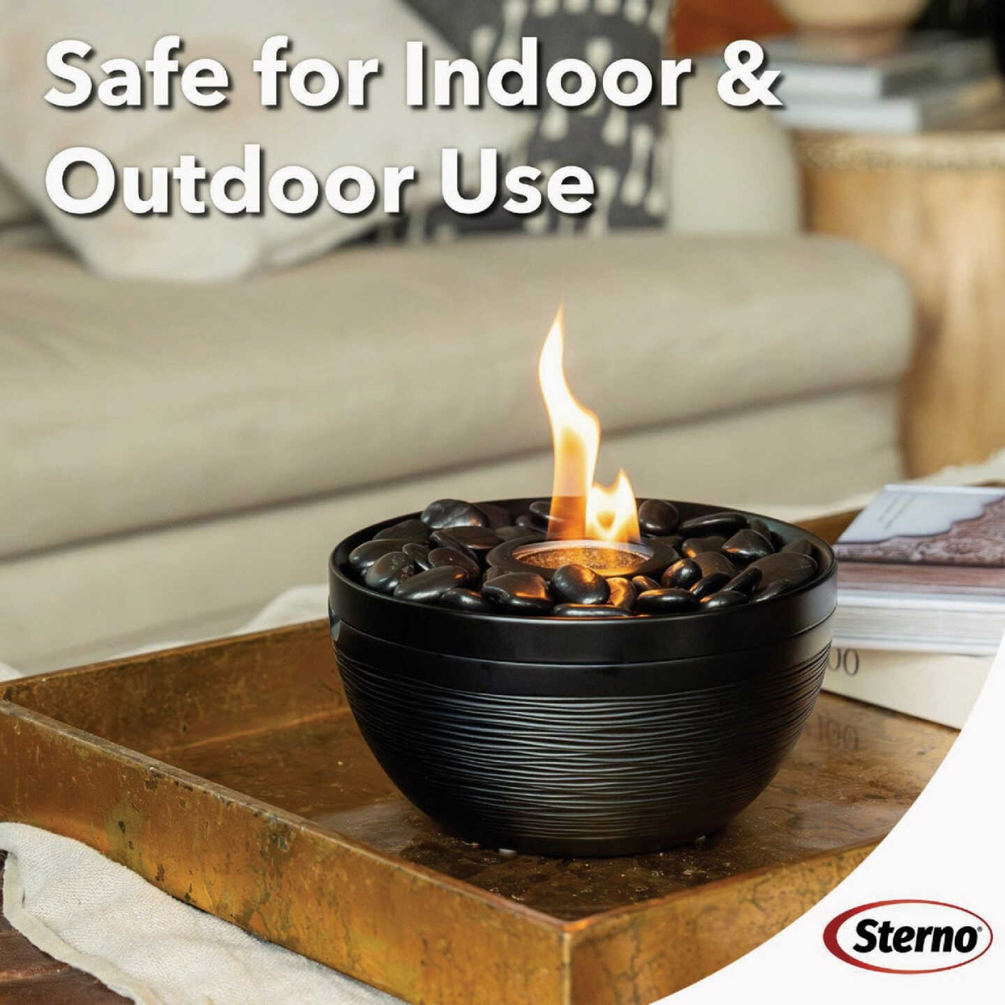 Sterno Medium Onyx with Black Lid Tabletop Fire Pit Image 3