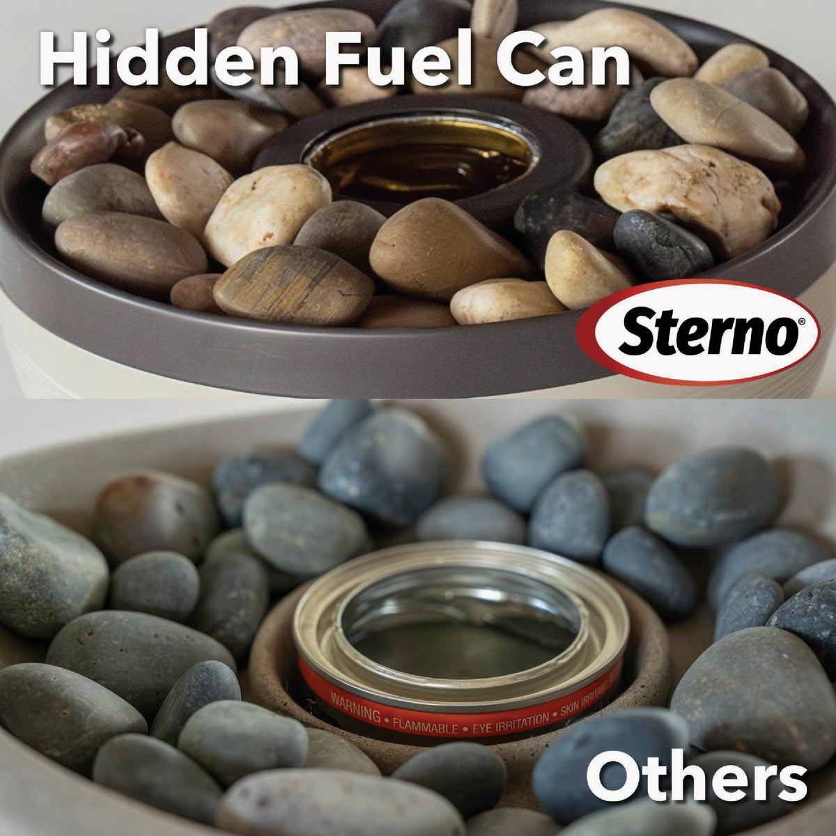 Sterno Medium Onyx and Ivory with Black Lid Tabletop Fire Pit Image 2