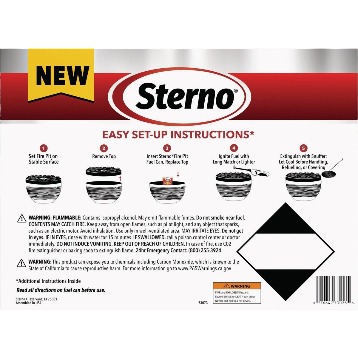 Sterno Medium Onyx and Ivory with Black Lid Tabletop Fire Pit Image 7