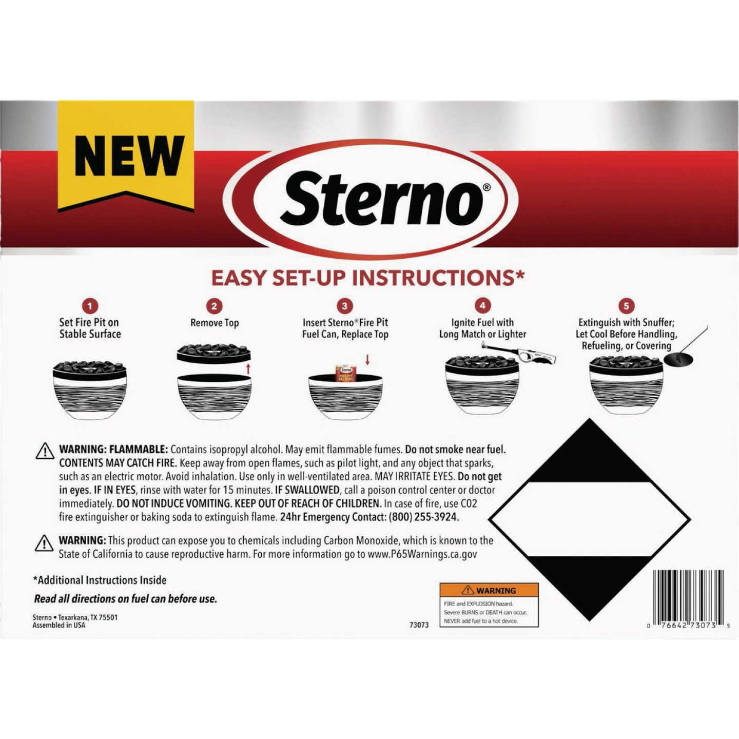 Sterno Medium Onyx and Ivory with Black Lid Tabletop Fire Pit Image 7