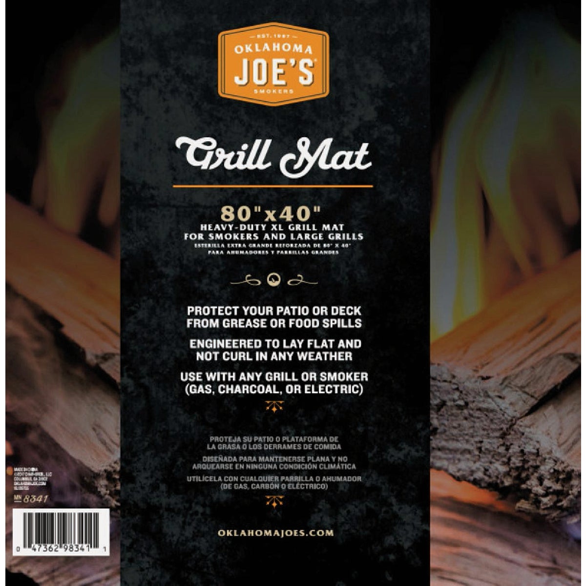 Oklahoma Joe's 40 In. W. x 80 In. L. Black & Orange XL Smoker Mat Image 3