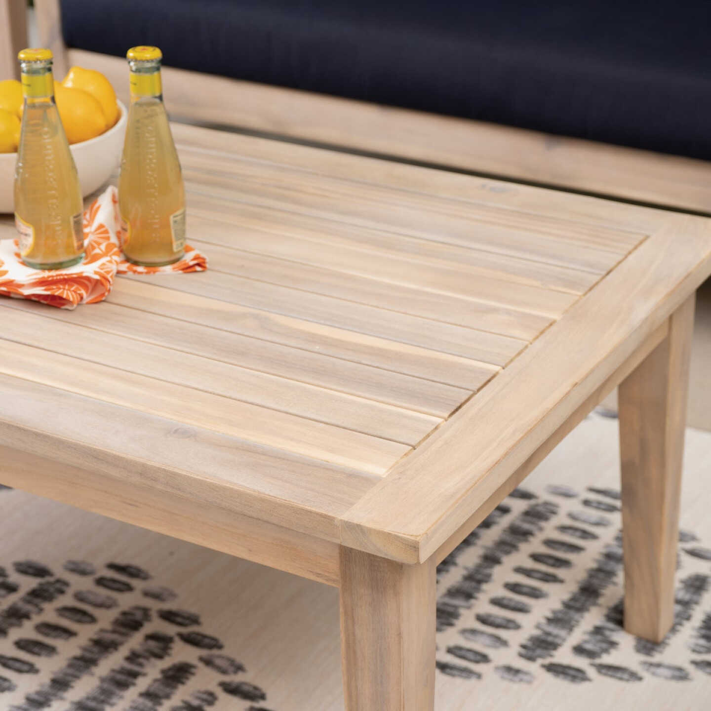 Linon Svana 45.63 In. W. x 23.63 In D. Natural Acacia Wood Coffee Table Image 3