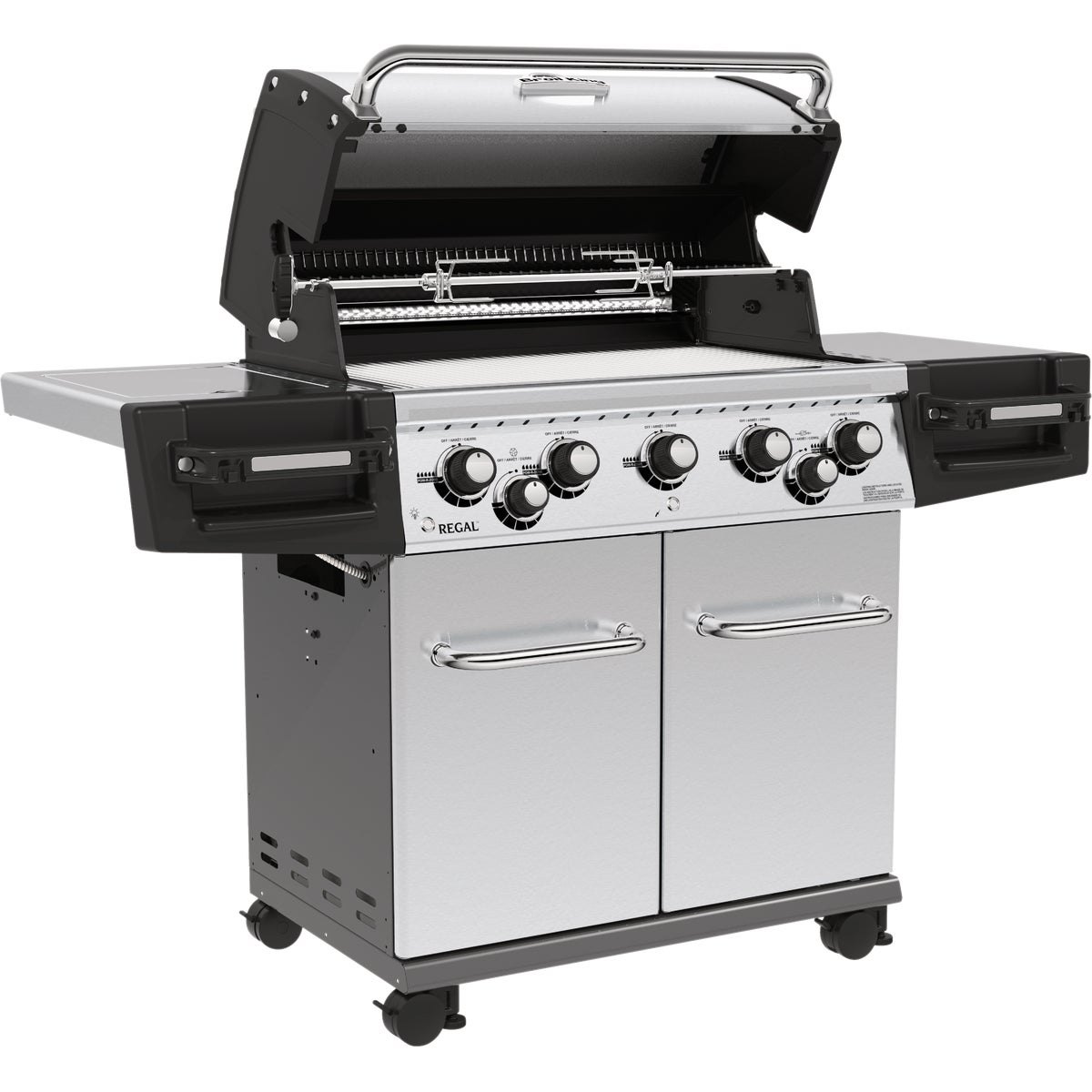 Broil King Regal S590 5-Burner Stainless Steel 55,000 BTU Natural Gas Grill with 10,000 BTU Side-Burner Image 4