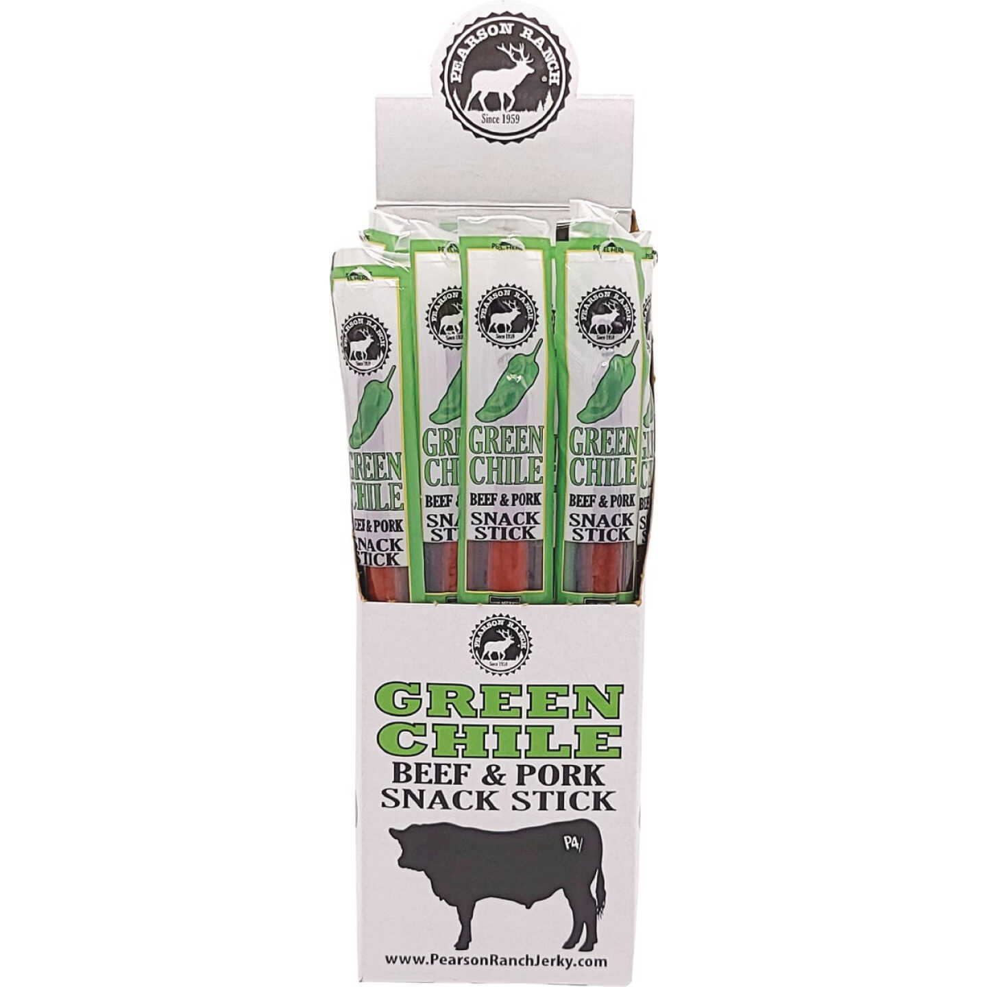 Pearson Ranch Jerky Green Chile Beef & Pork Snack Stick Image 1