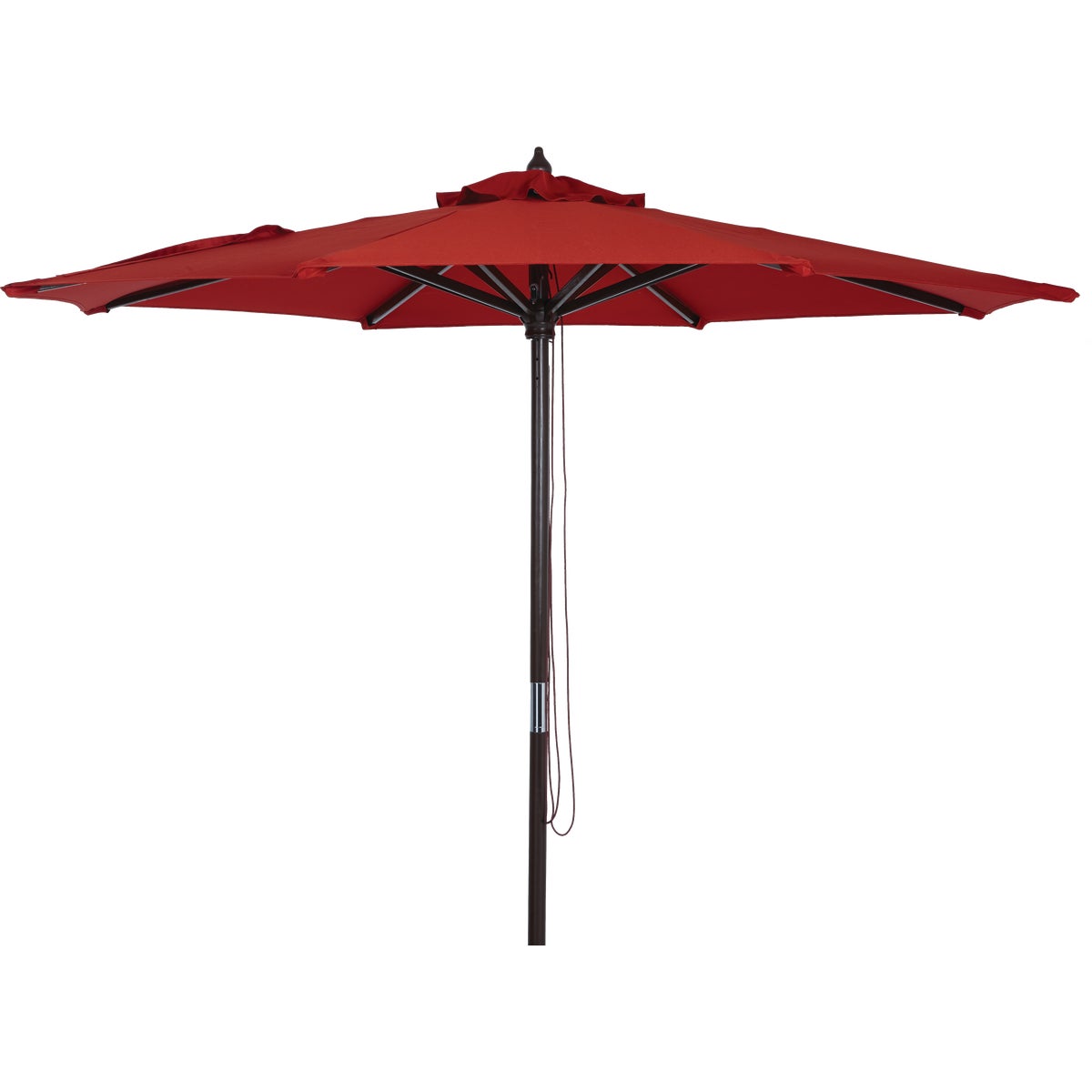 9 Ft. Pulley Crimson Red Market Patio Umbrella with Chrome Plated Hardware - PFAS Free