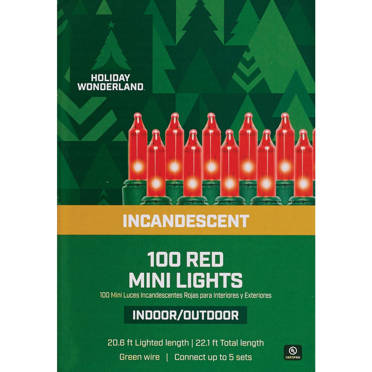 Home Impressions Red 100-Bulb Mini Incandescent String Light Set with Green Wire Image 2