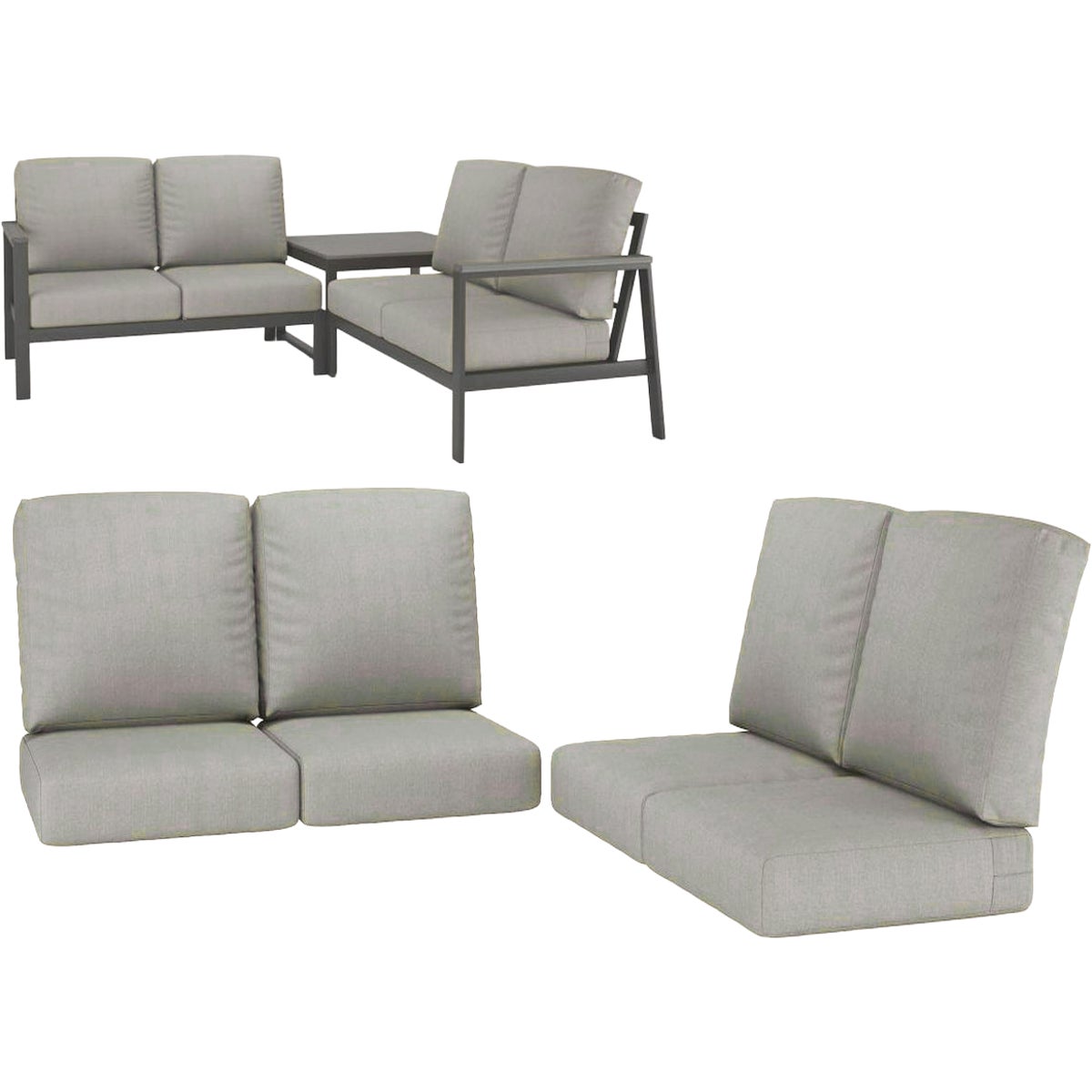 Northcape International Rockton Gray Polyester Sectional Cushion Set Image 2