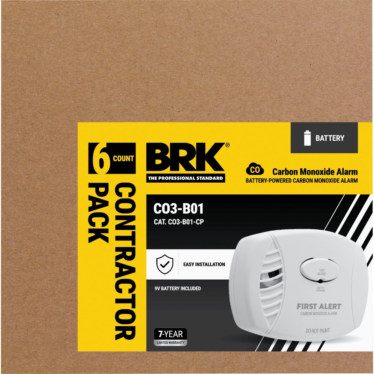 First Alert CO400 Battery Operated 9V Electrochemical Carbon Monoxide Alarm (6-Pack)