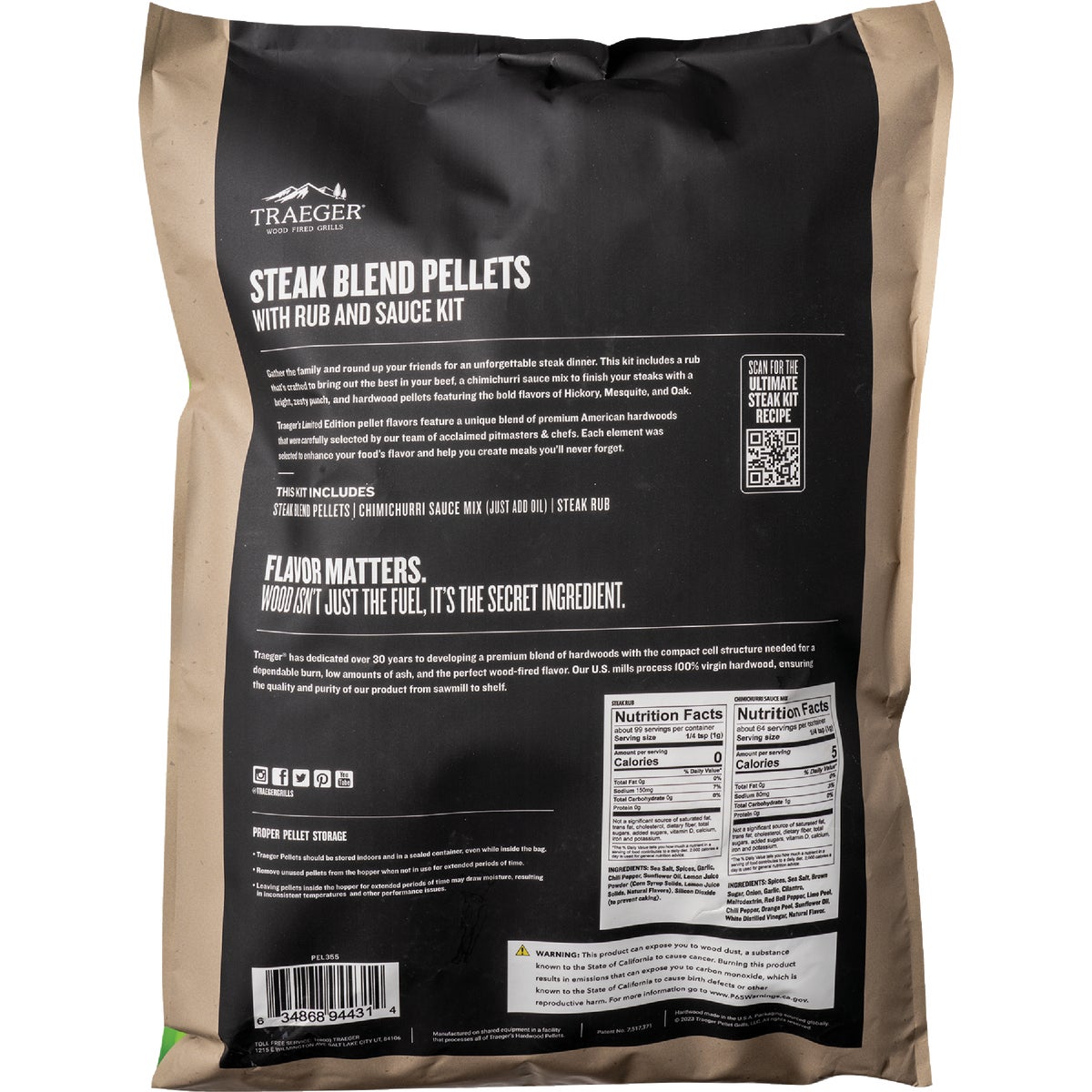 Traeger 18 Lb. Ultimate Steak Blend All-Natural Wood Grilling Pellets with Rub & Sauce Kit Image 2