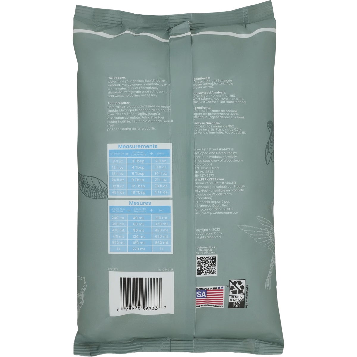 Perky-Pet 2 Lb. Concentrate Clear Powder Hummingbird Nectar Image 2