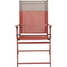Sunjoy Heavy-Duty Steel Textilene Brick Folding Chair Image 2