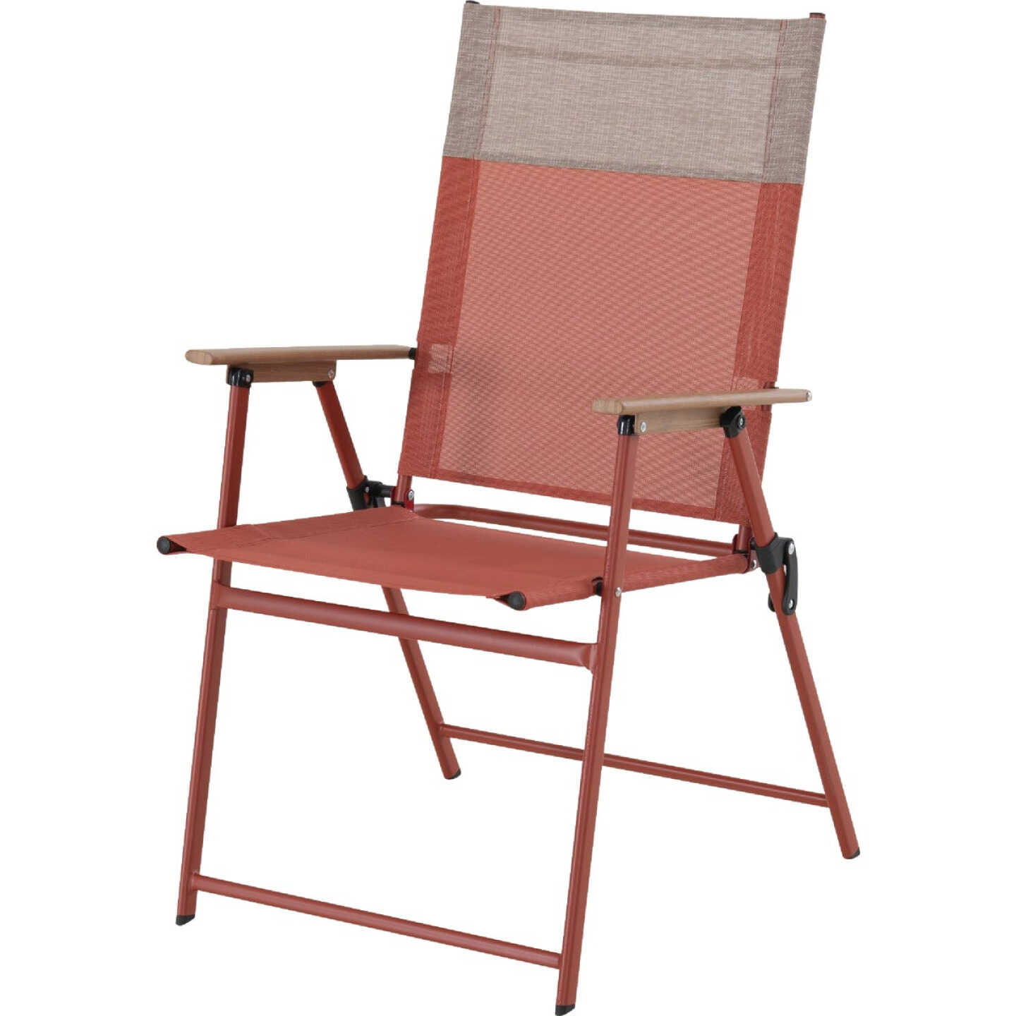 Sunjoy Heavy-Duty Steel Textilene Brick Folding Chair Image 1