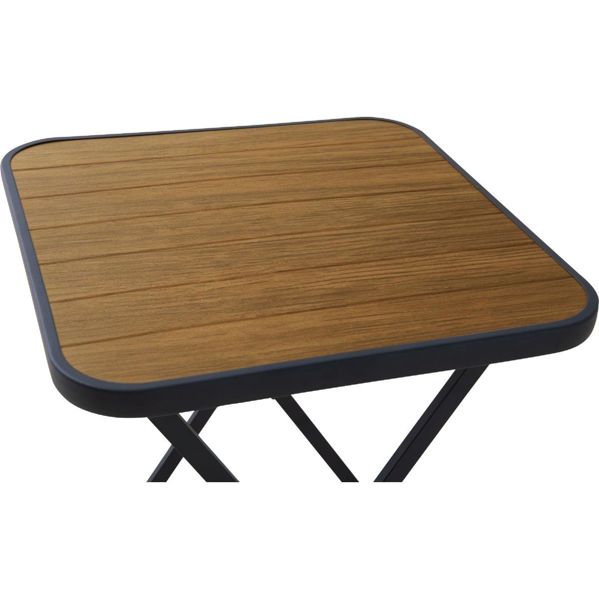 Sunjoy 24 In. Square Heavy-Duty Woodgrain Finish Steel Folding Table Image 4