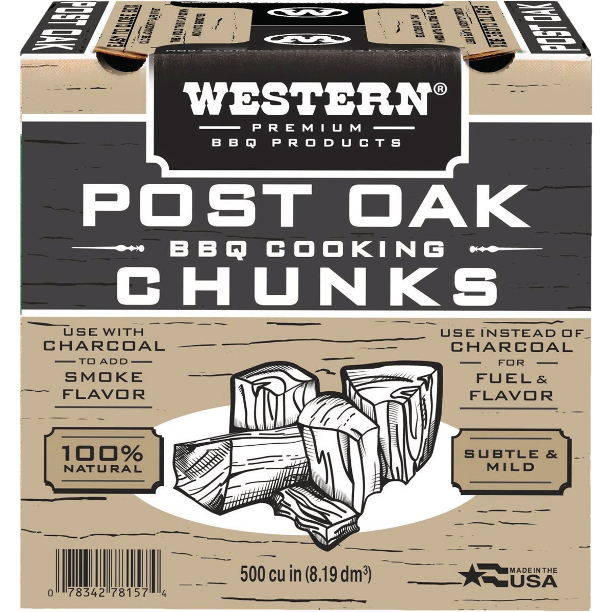 Western Premium BBQ Products 500 Cu. In. Post Oak BBQ Cooking Chunks
