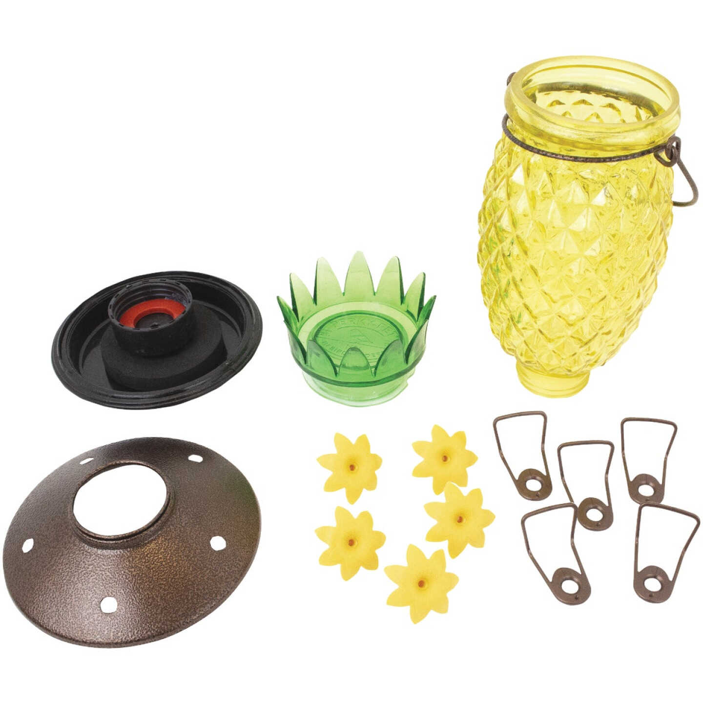 Perky Pet 28 Oz. Glass Top Fill Pineapple Hummingbird Feeder Image 4