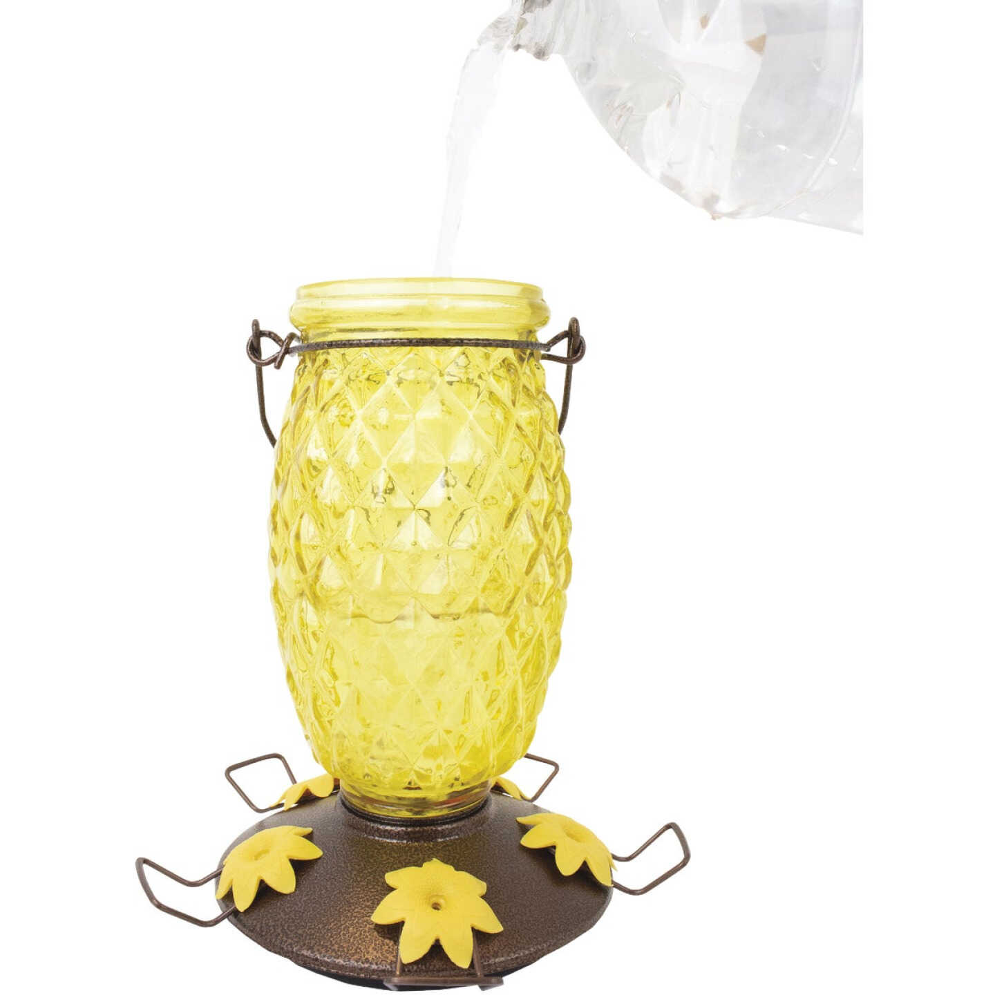 Perky Pet 28 Oz. Glass Top Fill Pineapple Hummingbird Feeder Image 3