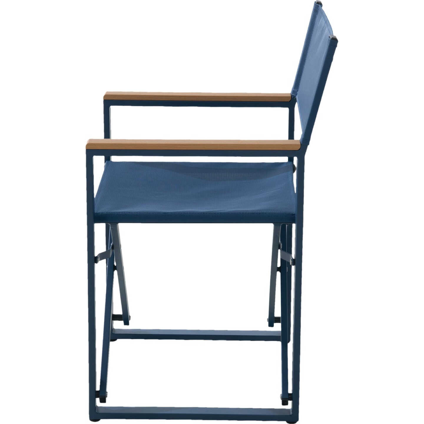 Sunjoy Heavy-Duty Steel Textilene Blue Folding Chair Image 4