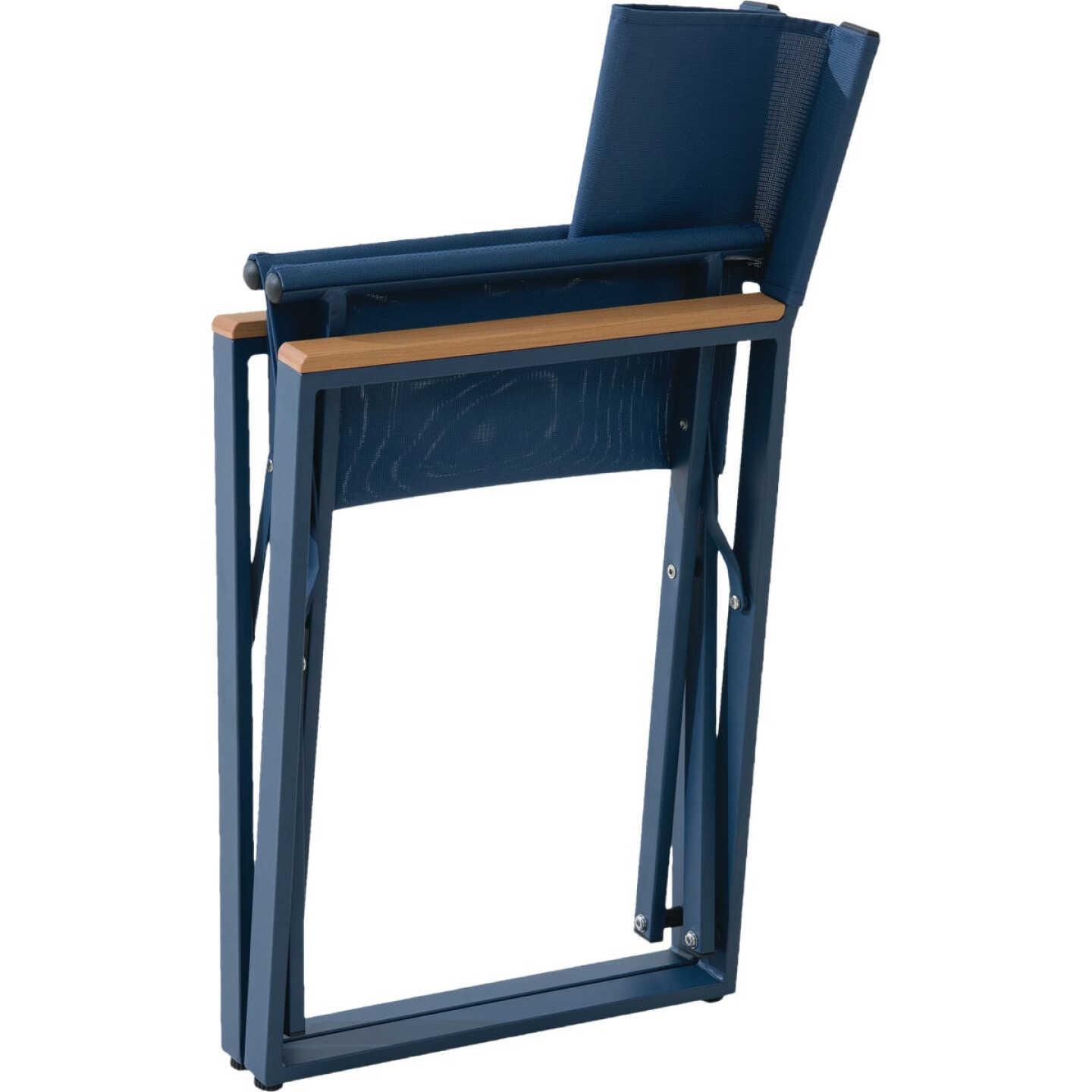 Sunjoy Heavy-Duty Steel Textilene Blue Folding Chair Image 3