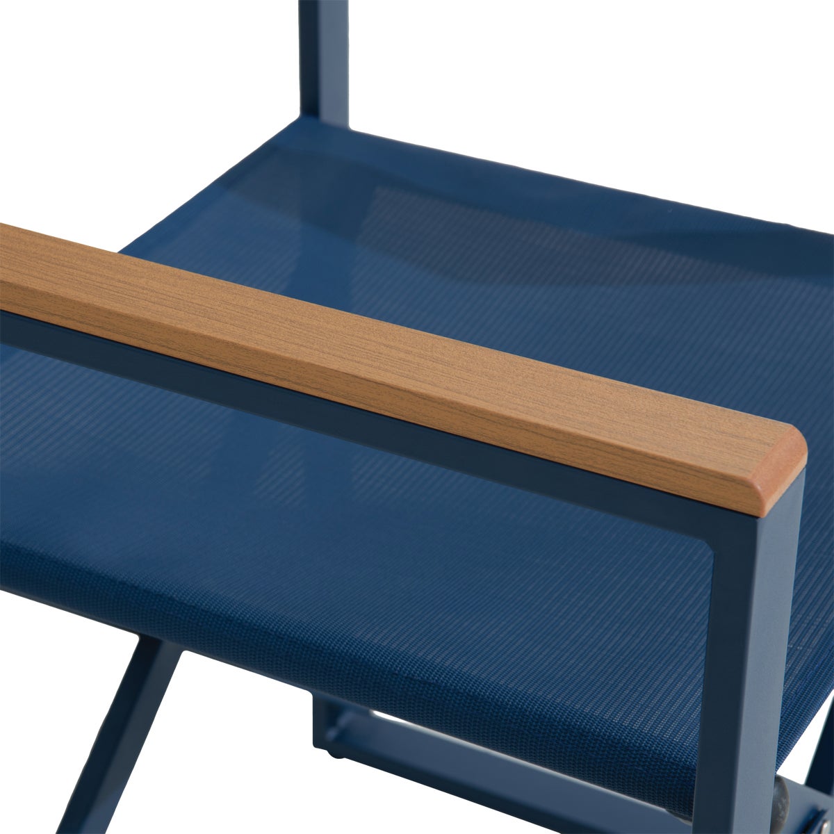 Sunjoy Heavy-Duty Steel Textilene Blue Folding Chair Image 6