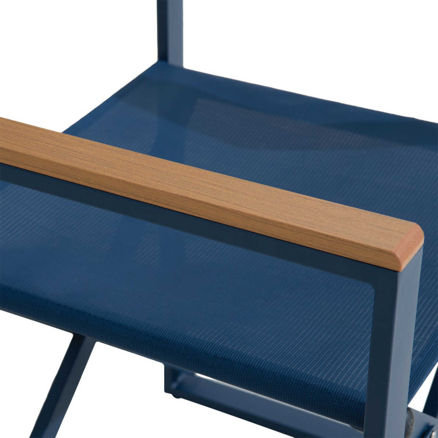 Sunjoy Heavy-Duty Steel Textilene Blue Folding Chair Image 6
