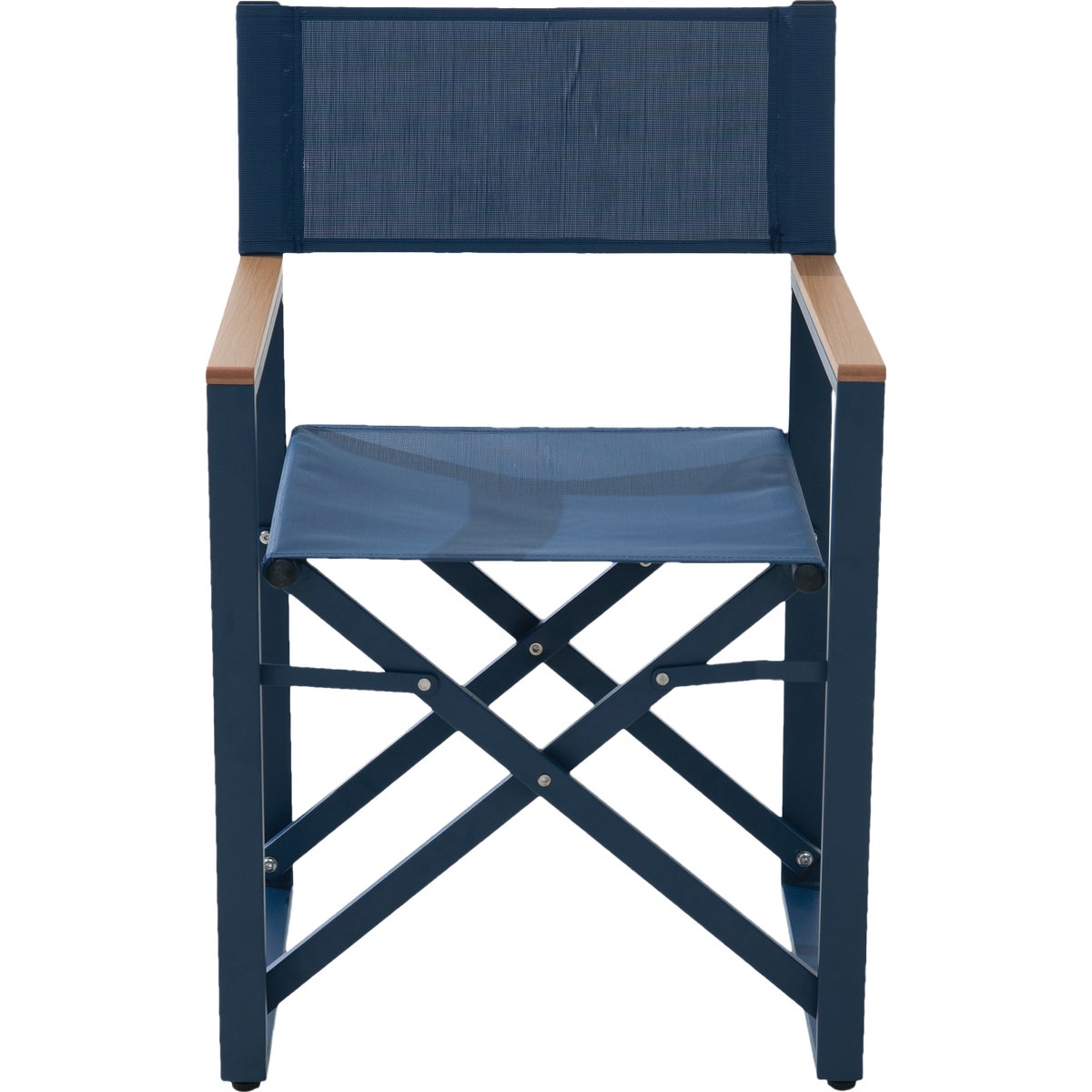 Sunjoy Heavy-Duty Steel Textilene Blue Folding Chair Image 2