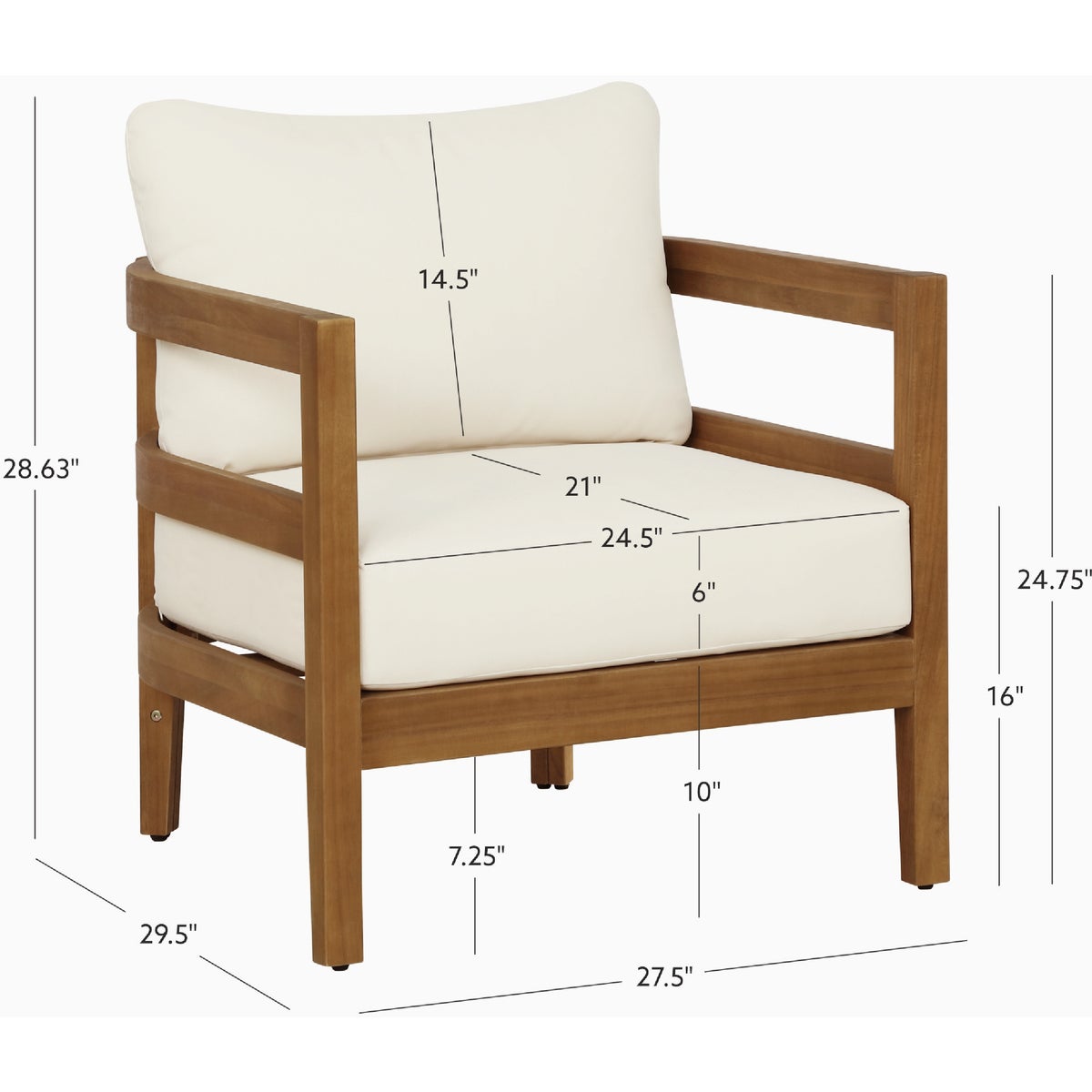 Linon Cape May Wood Club Chair Image 2