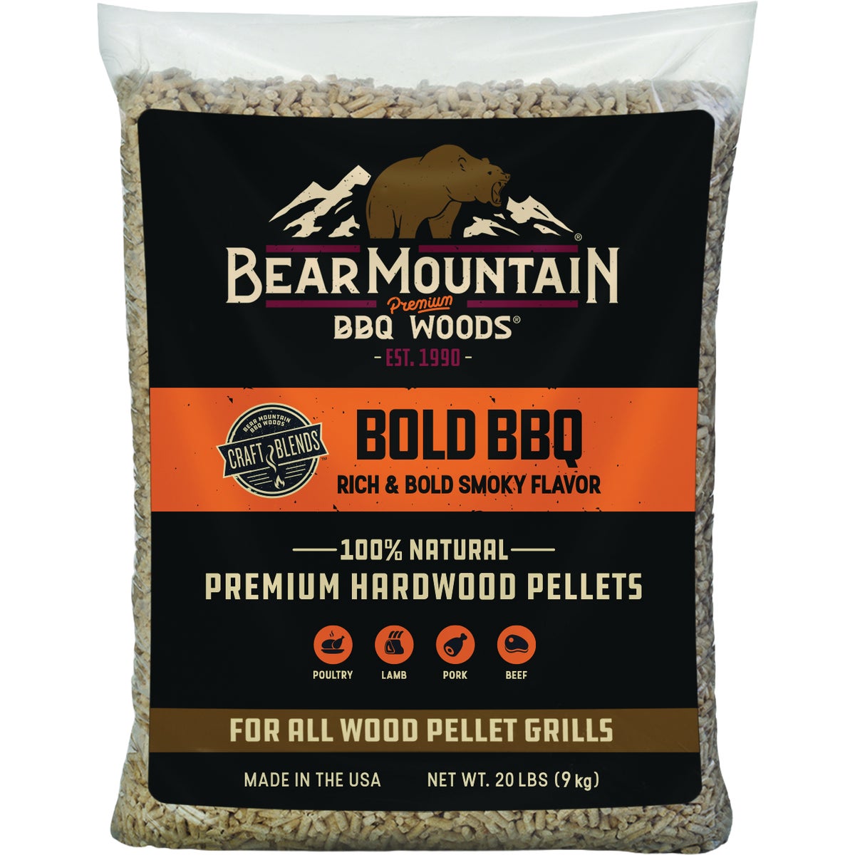 Bear Mountain BBQ Premium Woods 20 Lb. Craft Bold Hardwood Pellets