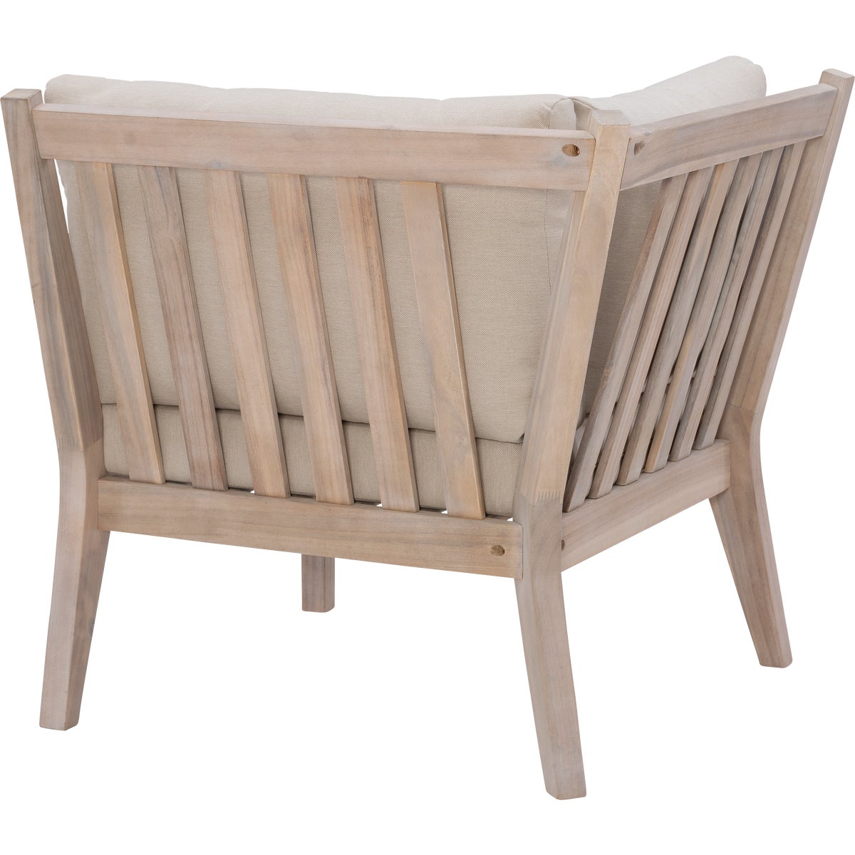 Linon Svana Natural Finish Wood Corner Chair with Beige Cushions Image 7