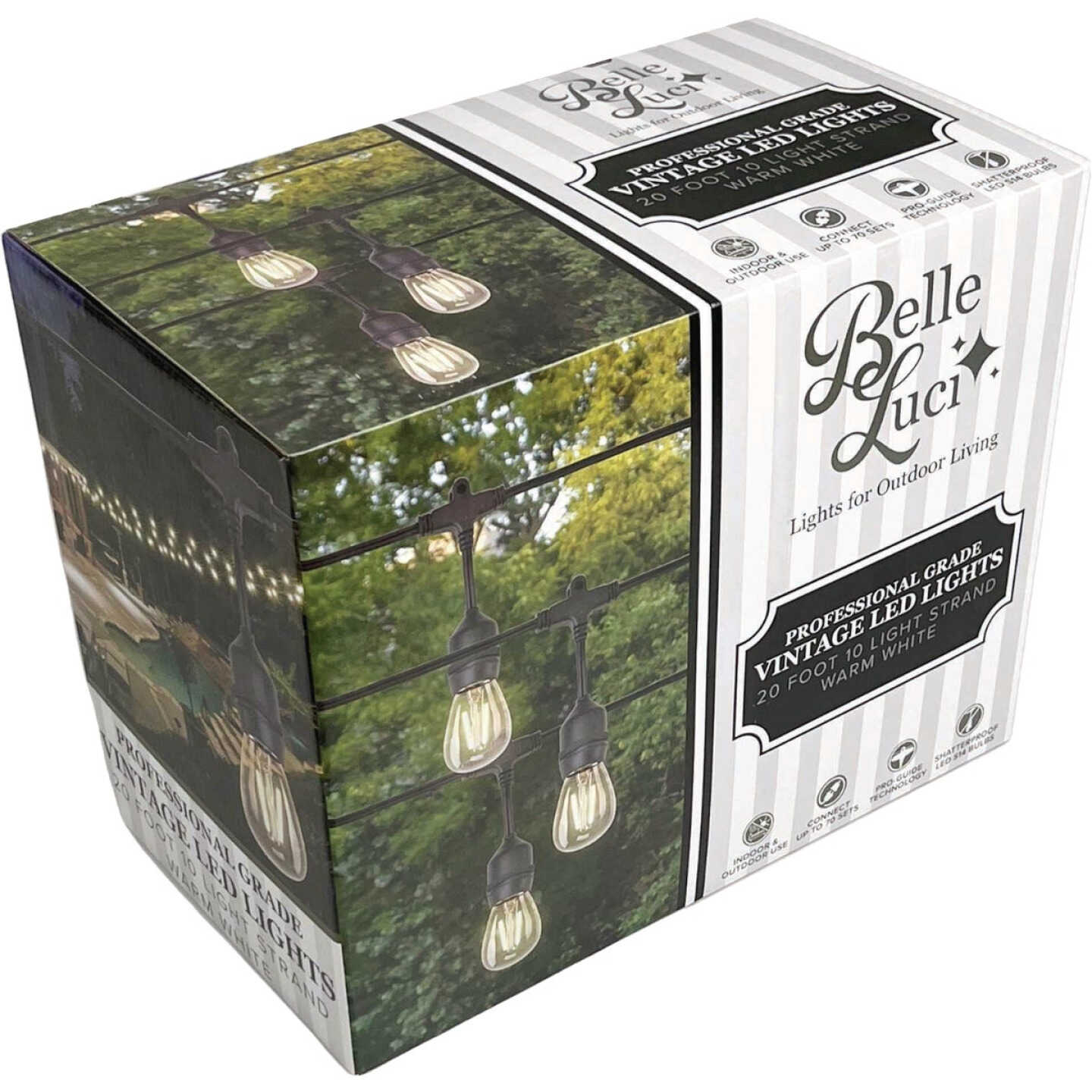 Holiday Bright Lights Belle Luci 10-Bulb S14 Warm White Double Filament LED Patio Lights Image 1