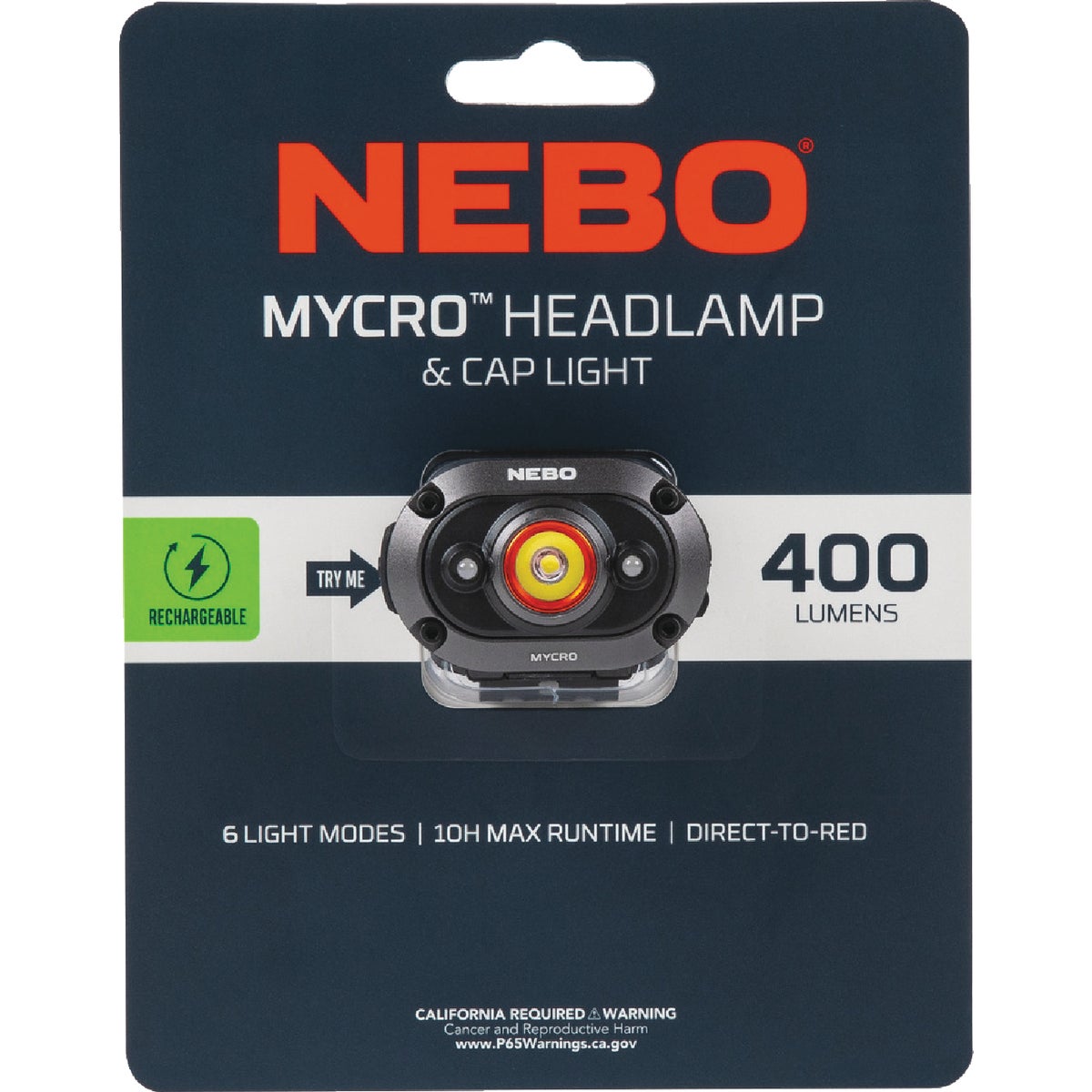 Nebo Mycro 400 Lm. LED Rechargeable Headlamp & Cap Light Image 4