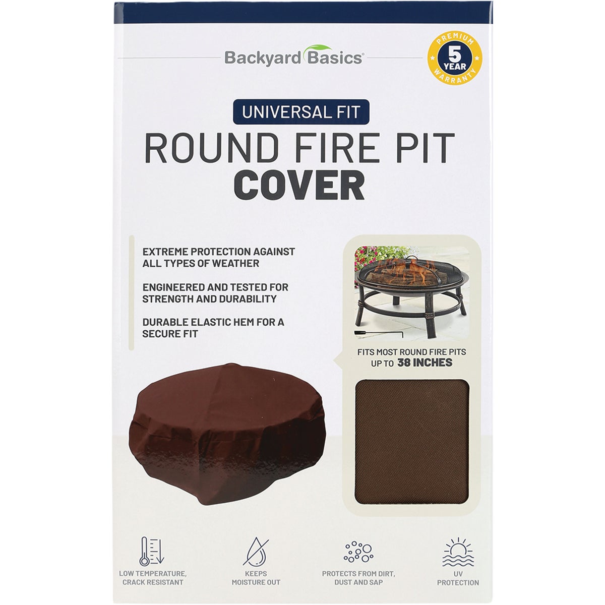 Backyard Basics 38 In. Round Firepit Cover Image 4